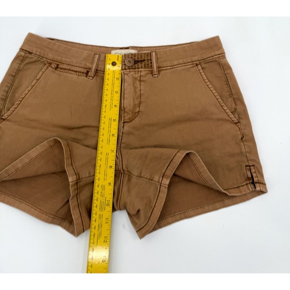 CHNO by Anthopologie Shorts Womens 26 Tan Khaki Shortie Chino Cotton Stretch - Picture 5 of 8